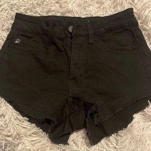 black denim shorts